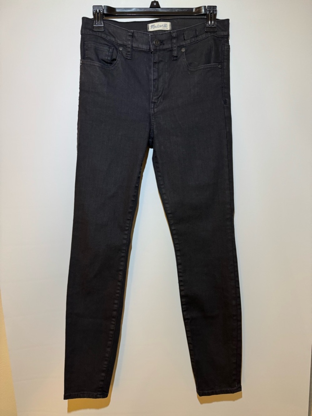 Vintage Madewell Black Waxed Skinny Jeans — High Rise — Size 28